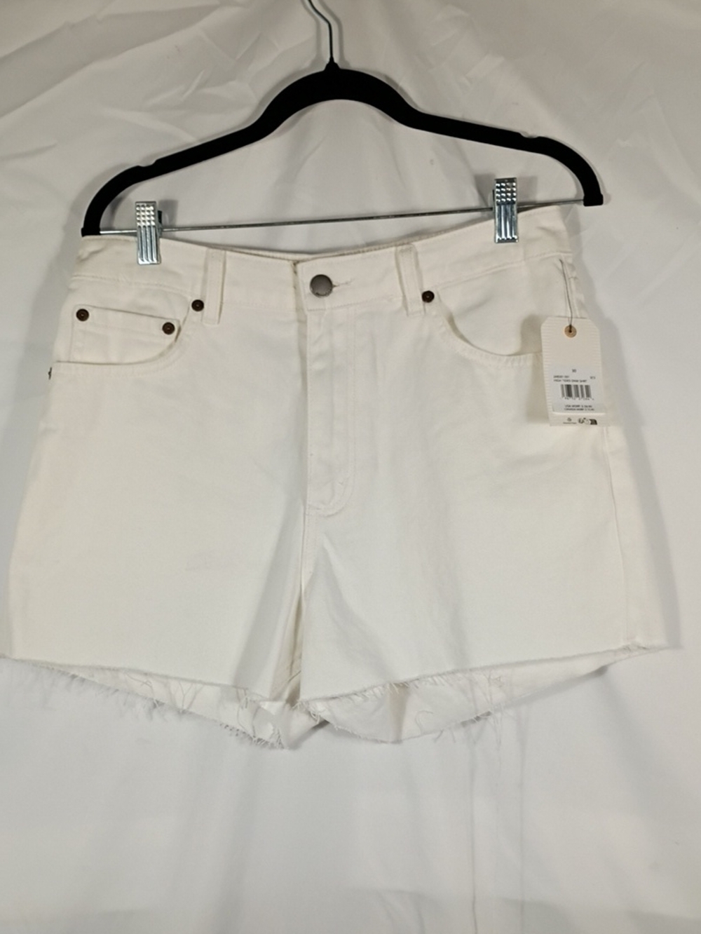 NWT Billabong Stencil Wash High Tide Denim Raw Hem Jean Shorts Women Size 30